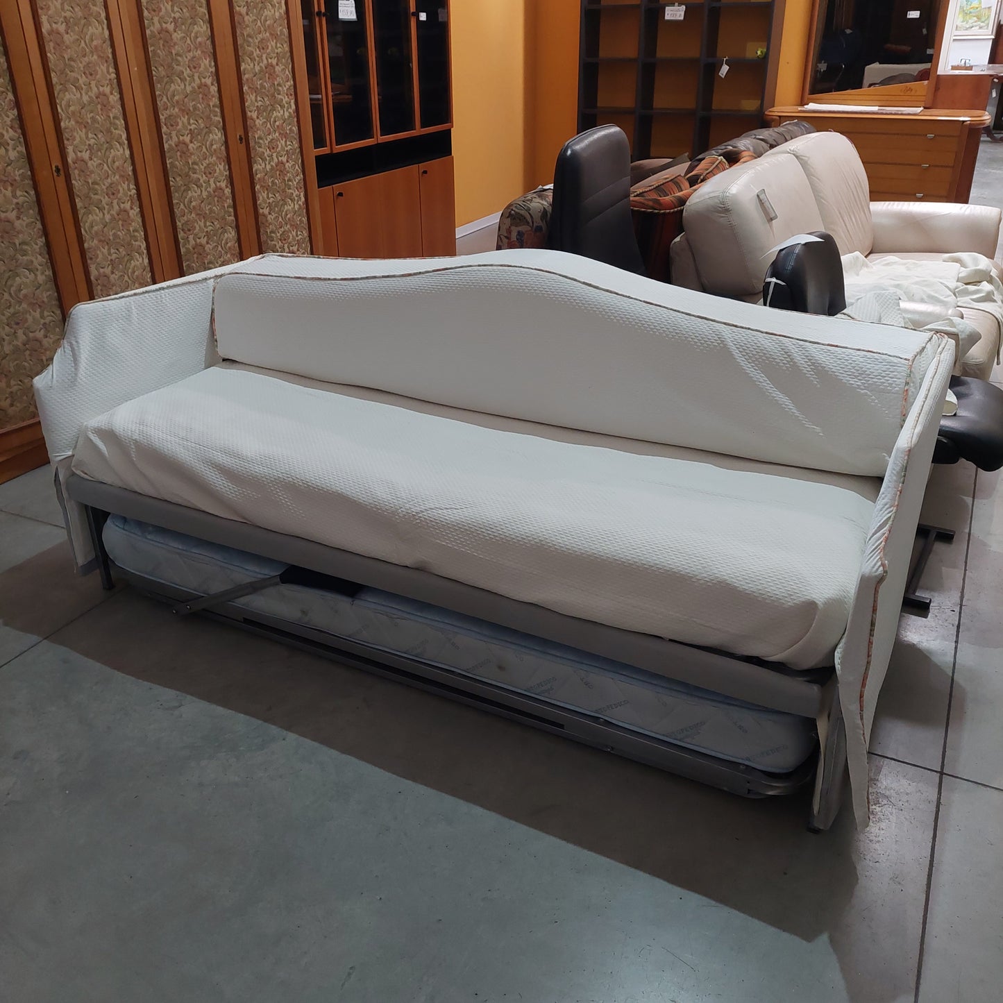 Divano Letto Bianco 2/letti Cm202x89x88h
