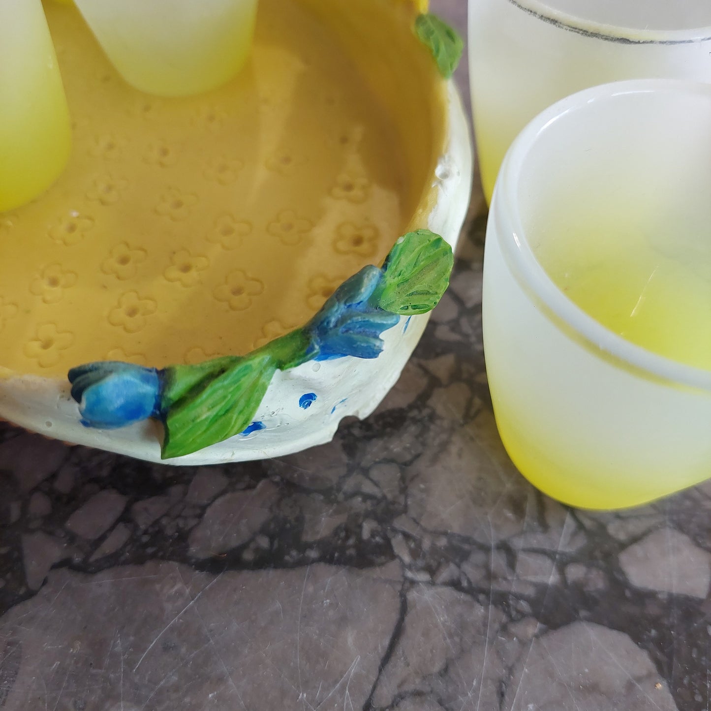 Set/bicchierini Vetro Limoncello Con Cestino