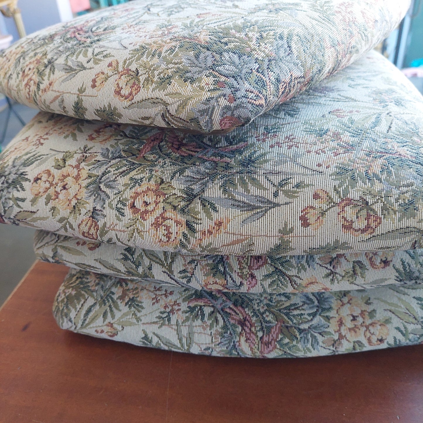 Set/4 Sedute Imbottite Tessuto Fiori
