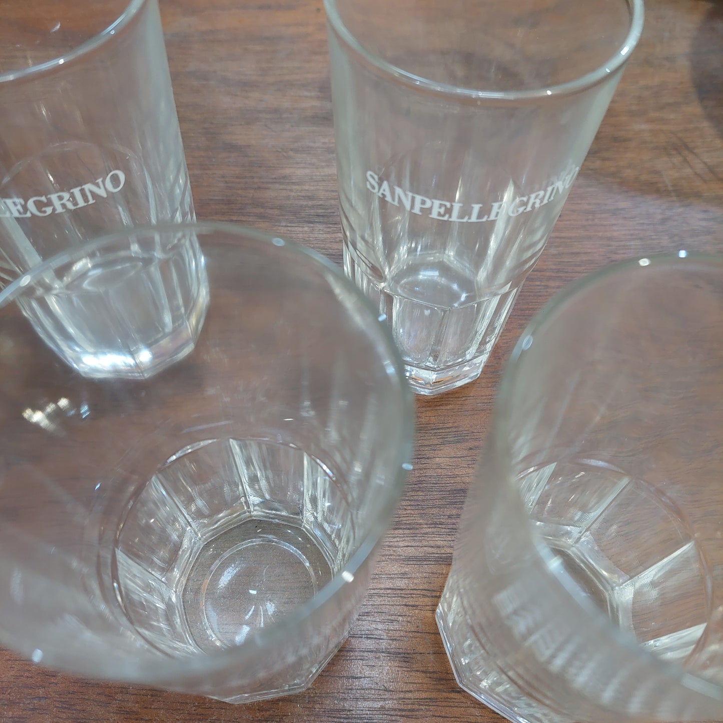 Set/5 Bicchieri Vetro Vintage Sanpellegrino