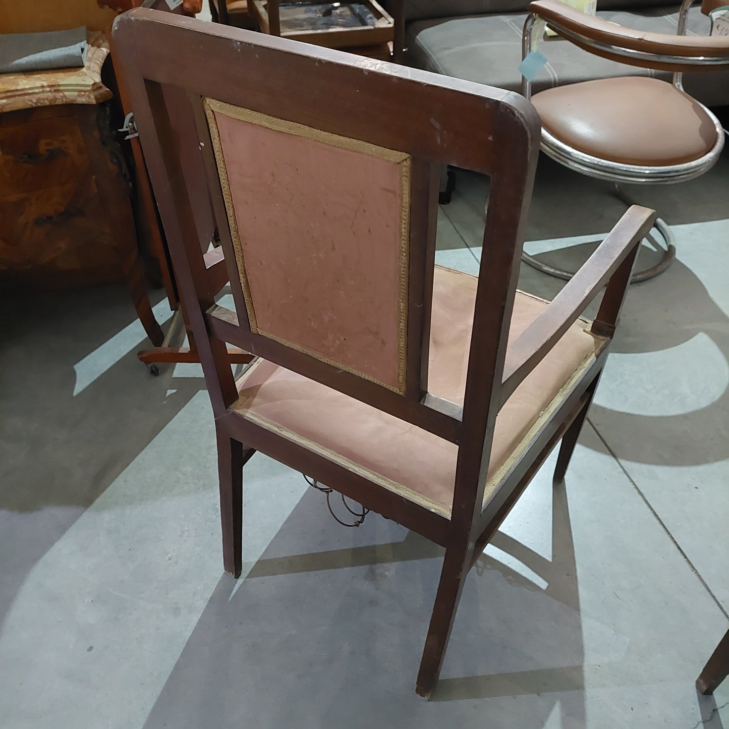 Poltrona* Legno Imb. Stile Liberty (da Restaurare)