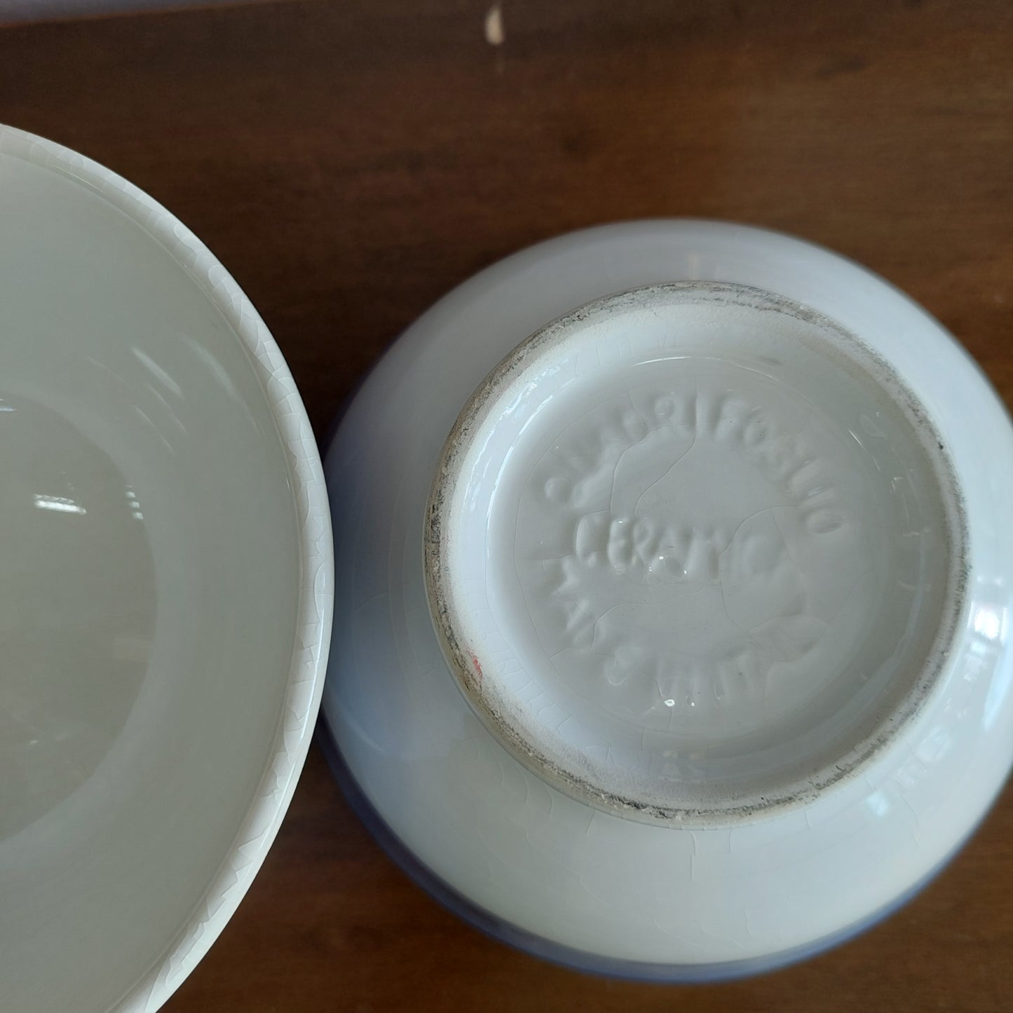 Set/2 Tazze Latte Ceramica Quadrifoglio Vintage