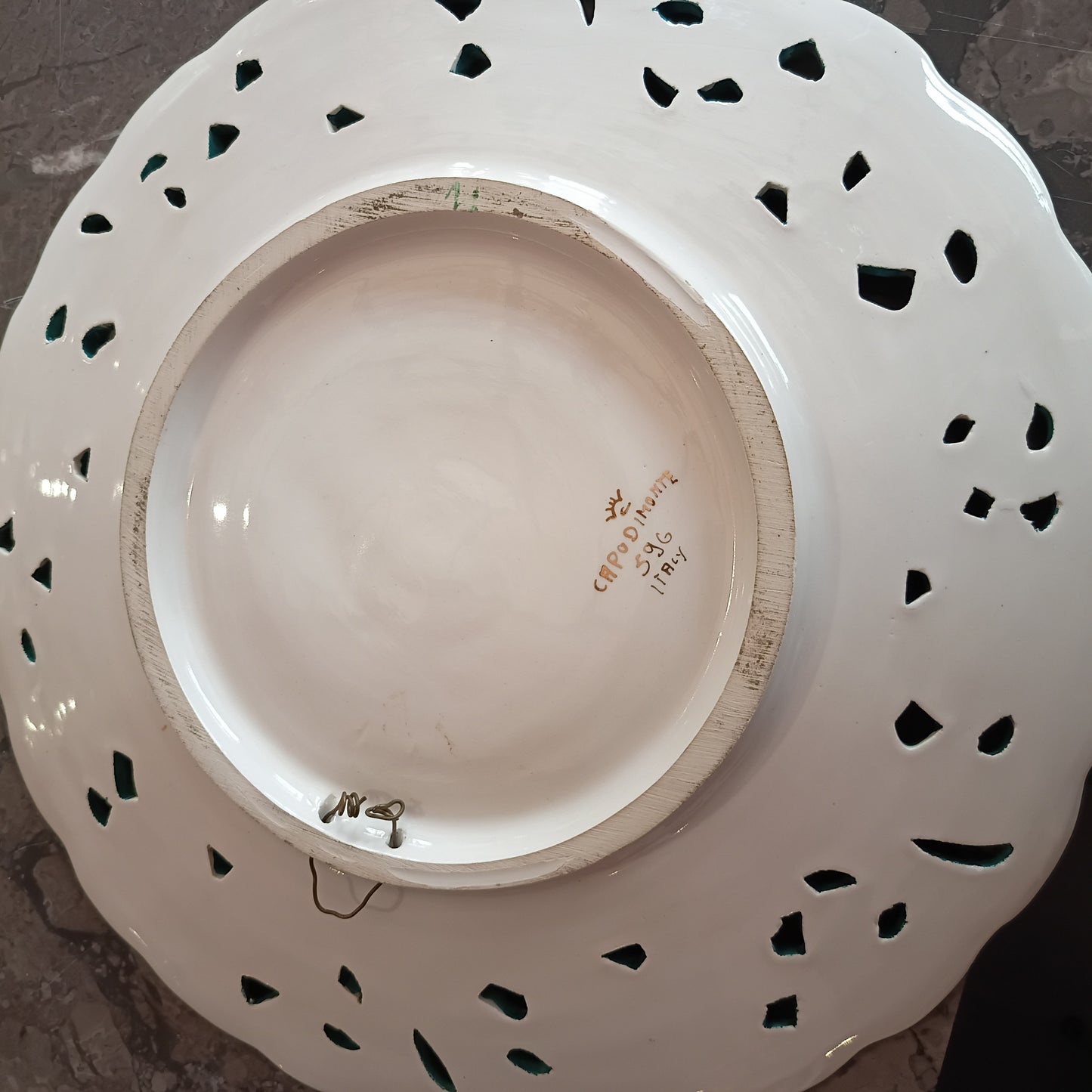 Piatto Da Parete Ceramica Capodimonte Primi 900