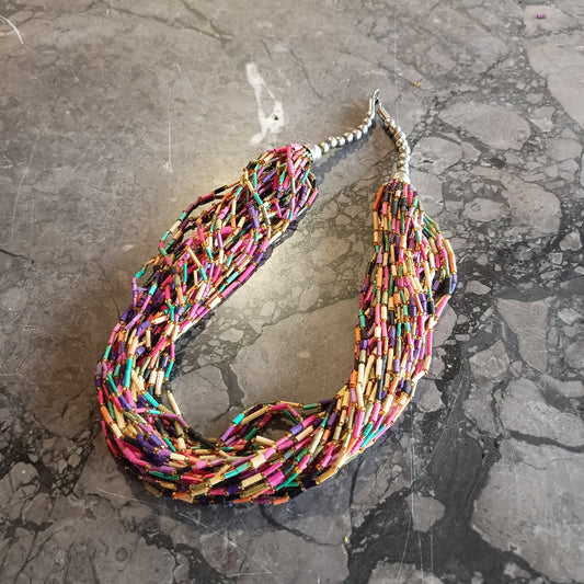 Collana Vintage Perline Legno