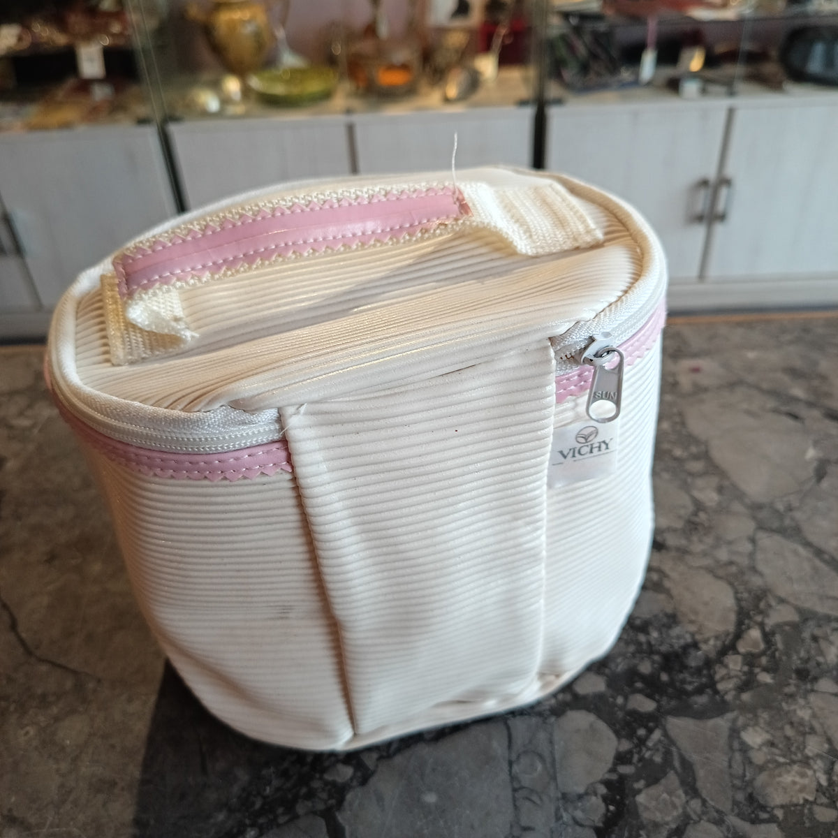Beauty Case Bianco/rosa Vintage Vichy
