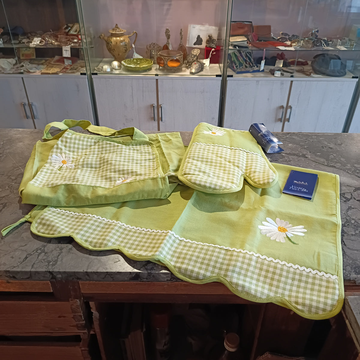 Set/3 Pz Pasha Grembiule, Canovaccio, Guanto Forno