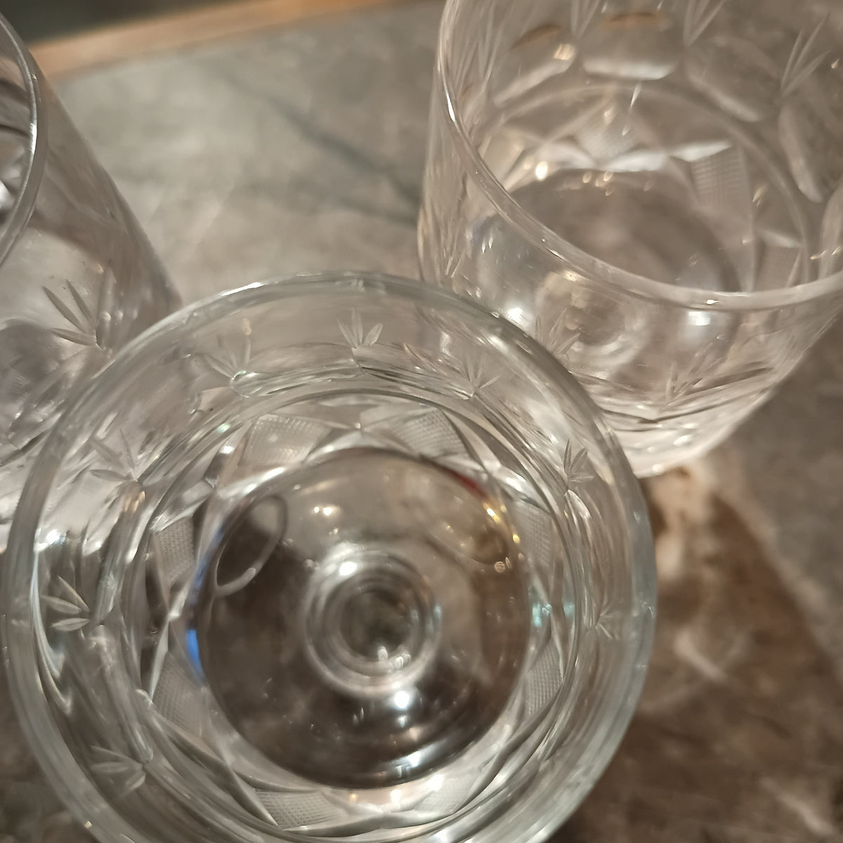 Set/4 Calici Cristallo Molato Anni 50