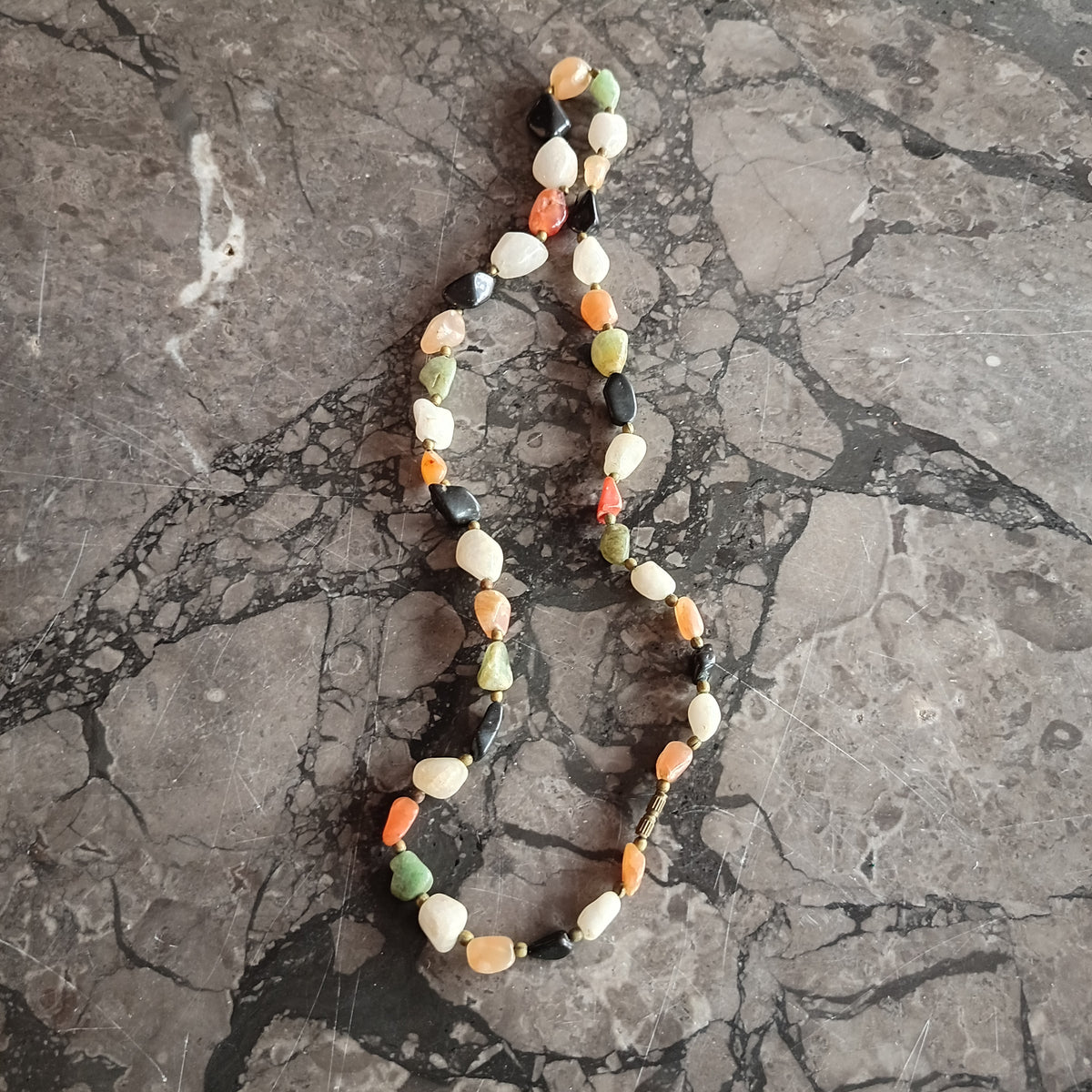 Collana Vintage Pietre Dure Burattate