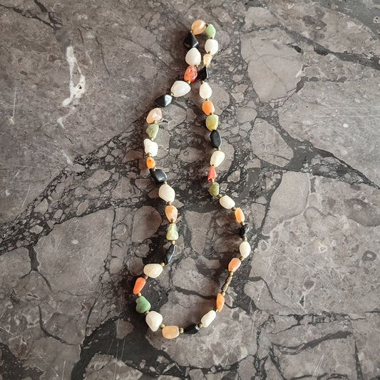 Collana Vintage Pietre Dure Burattate