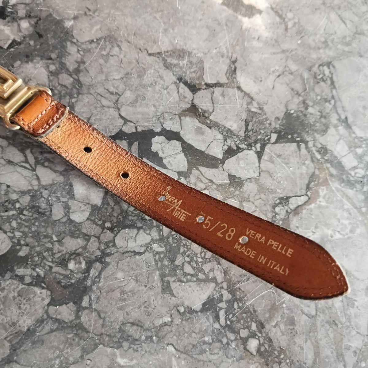 Cintura Cuoio/metallo Vintage Linearte St.versace
