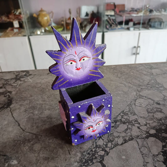 Portamatite Legno Sole Viola
