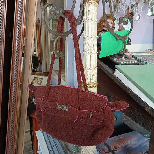 Borsa Feltro Marrone/rosa