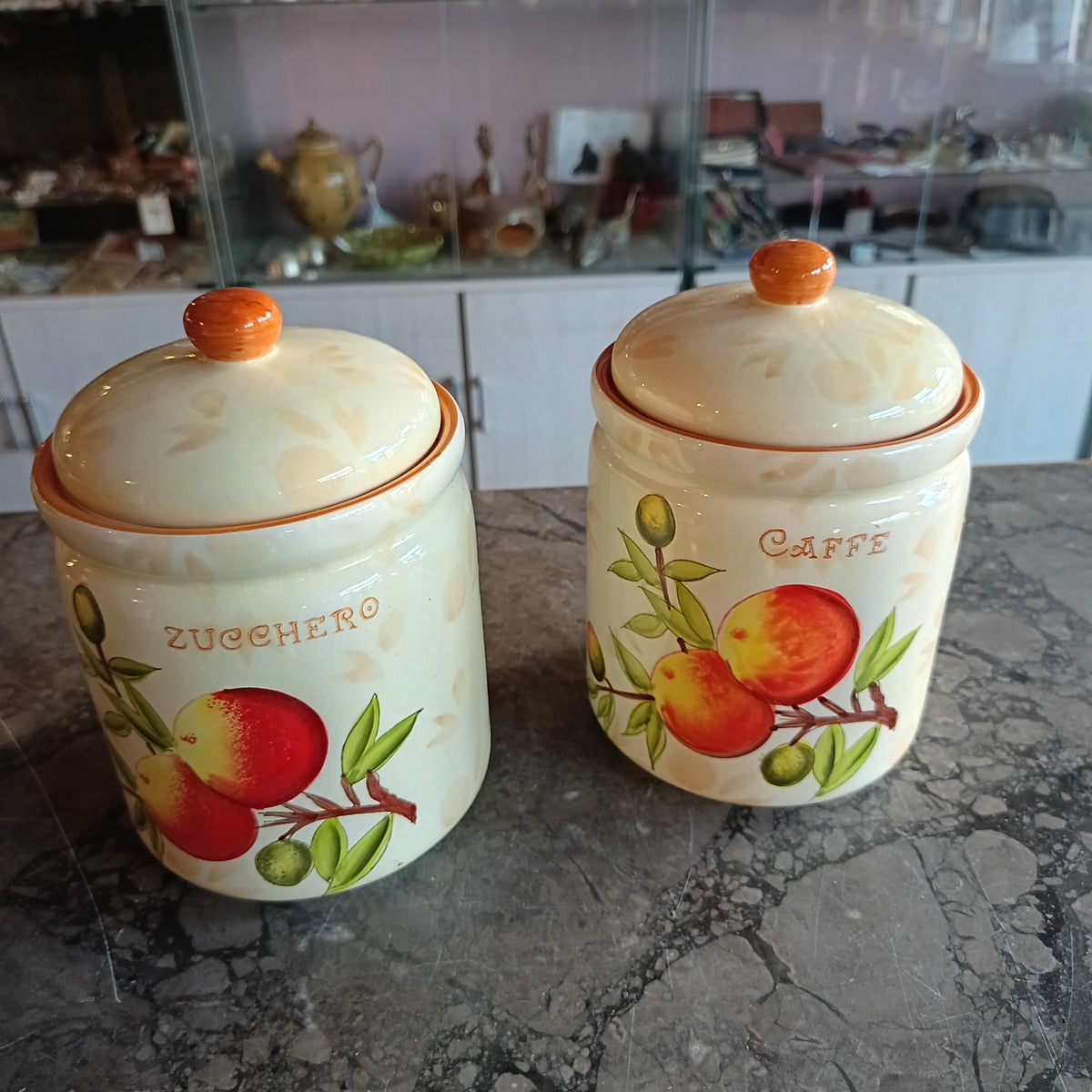 Coppia Barattoli Ceramica Zucchero/caffé