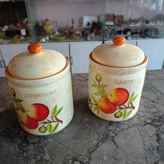 Coppia Barattoli Ceramica Zucchero/caffé