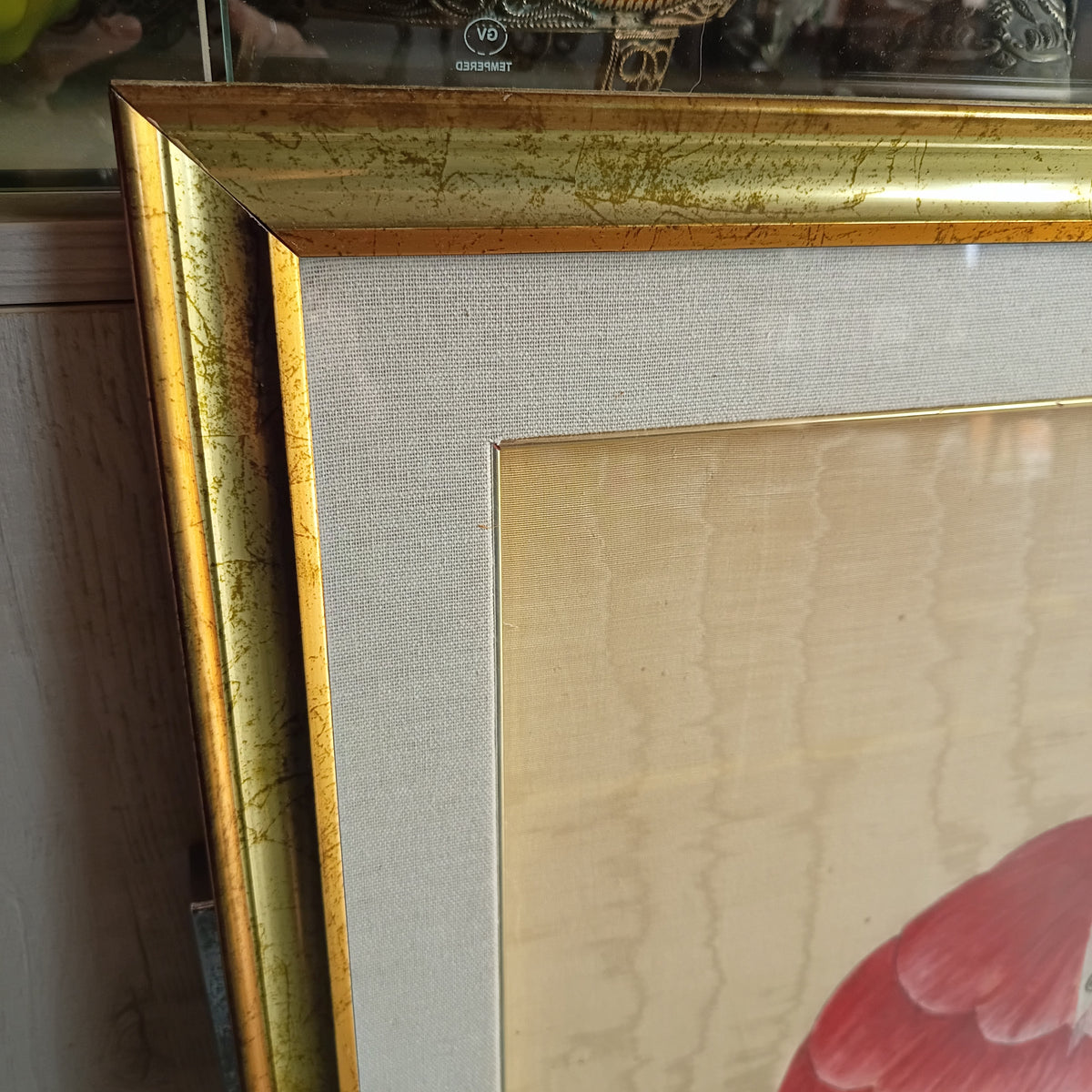 Quadro * Dama Olio Su Seta Con Applicazioni Cm69x62