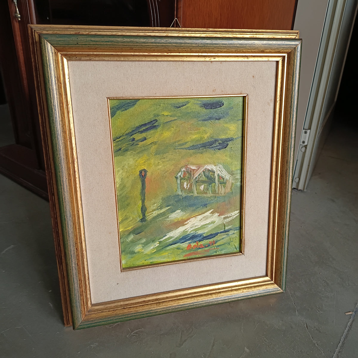 Quadro Paesaggio Con Casa Di Ada Cm42x48