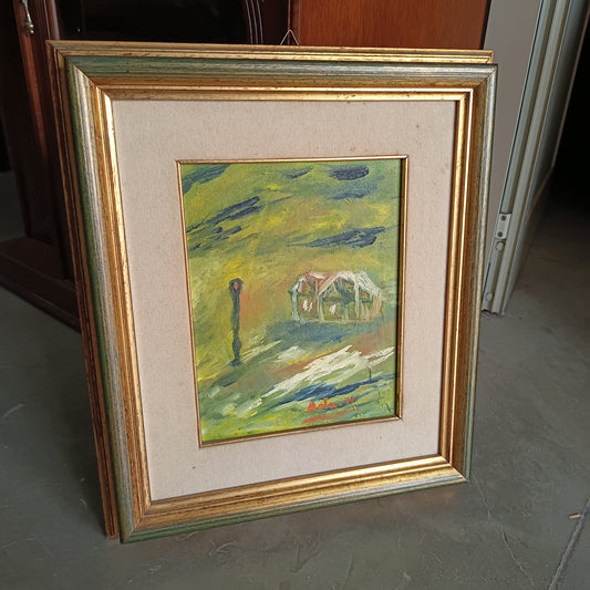 Quadro Paesaggio Con Casa Di Ada Cm42x48