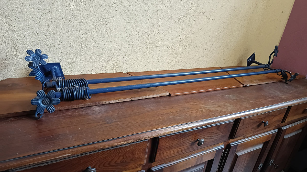 Bastone Doppio Per Tenda Ferro Blu Cm150
