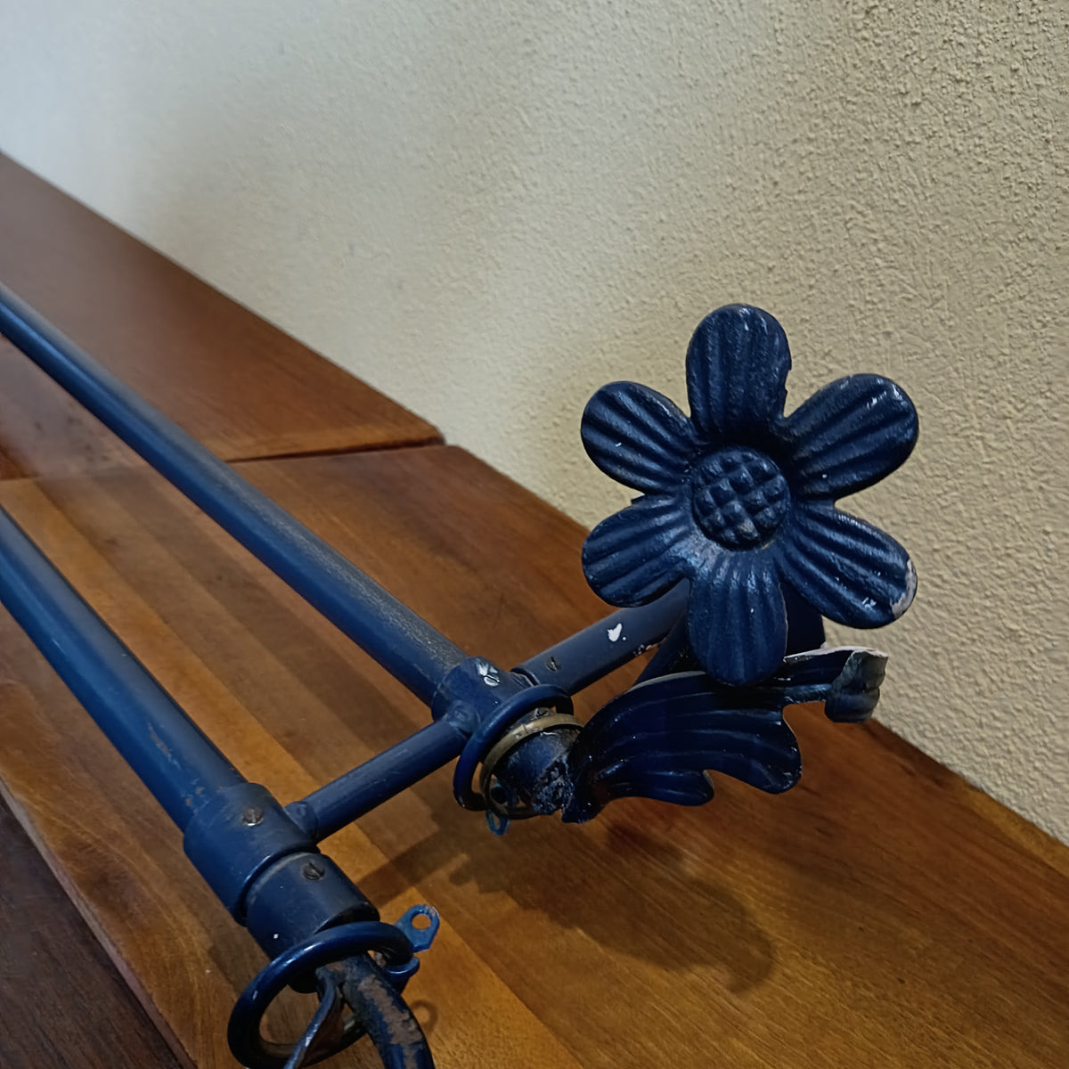 Bastone Doppio Per Tenda Ferro Blu Cm150