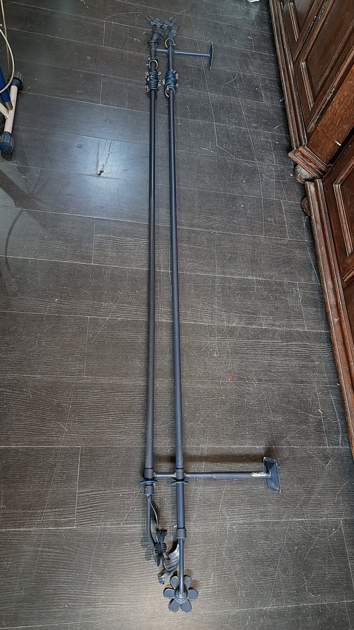 Bastone Doppio Per Tenda Ferro Blu Cm235
