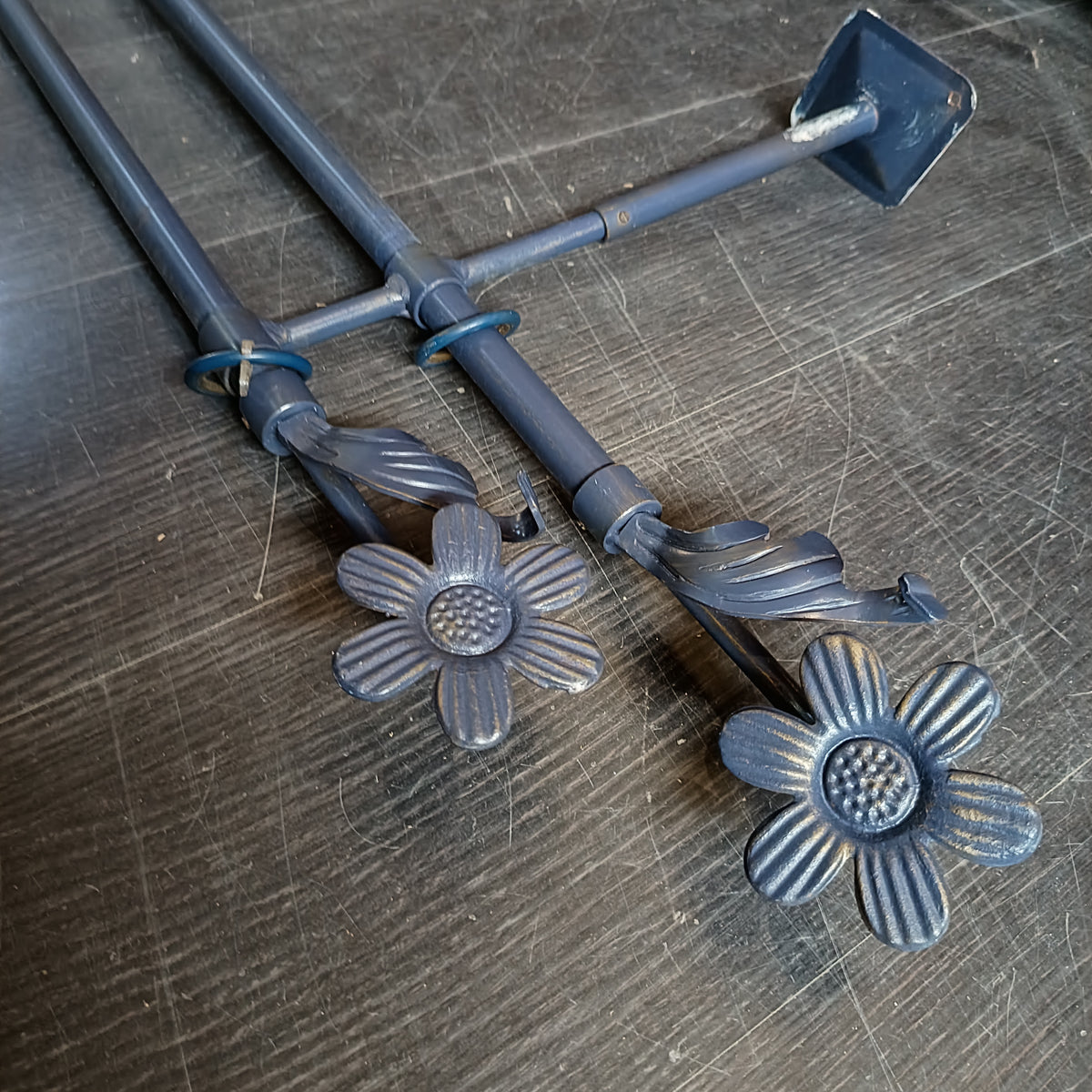 Bastone Doppio Per Tenda Ferro Blu Cm235