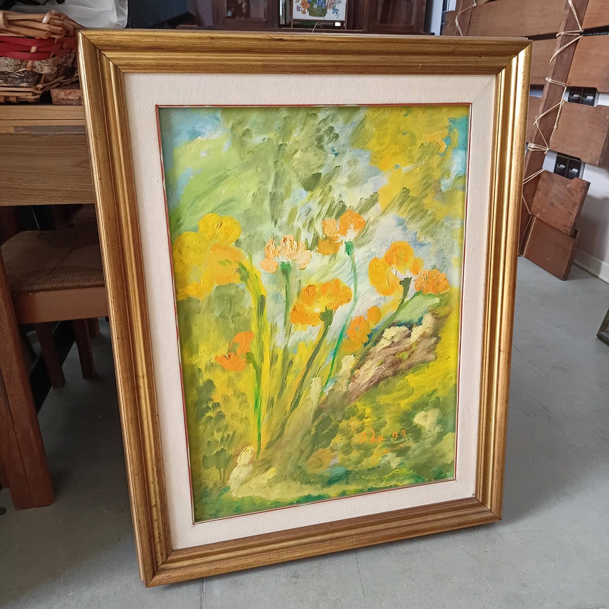 Quadro Paesaggio Fiori Gialli Di Ada Cm68x88