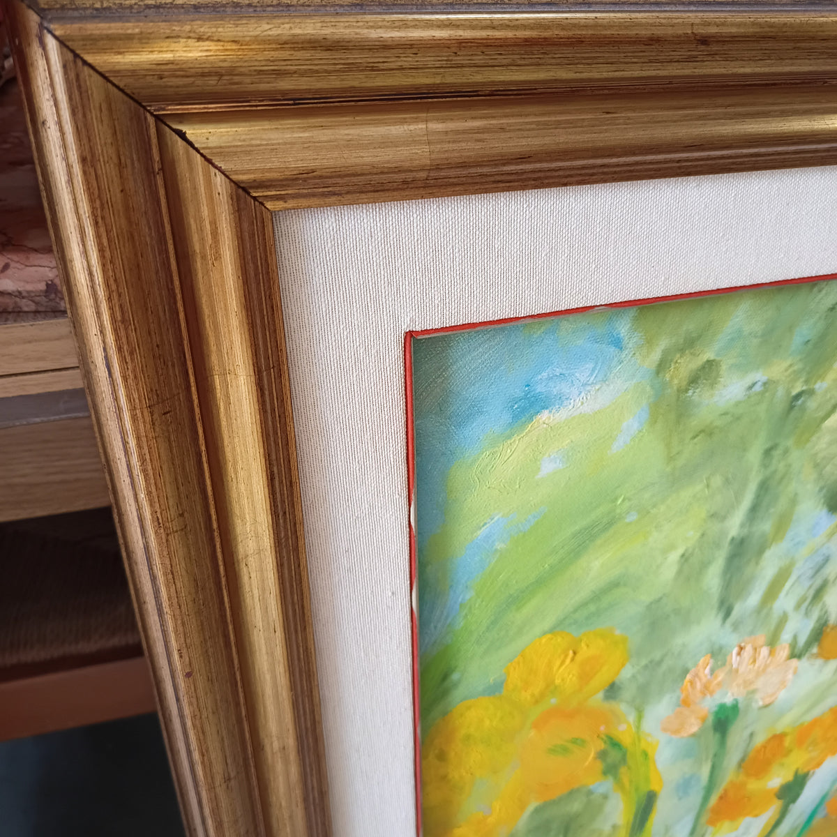 Quadro Paesaggio Fiori Gialli Di Ada Cm68x88