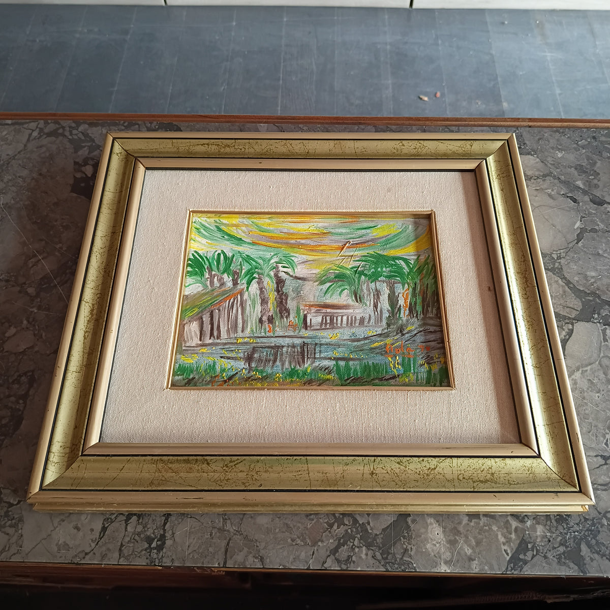 Quadro Paesaggio Con Palme Di Ada Cm41x36