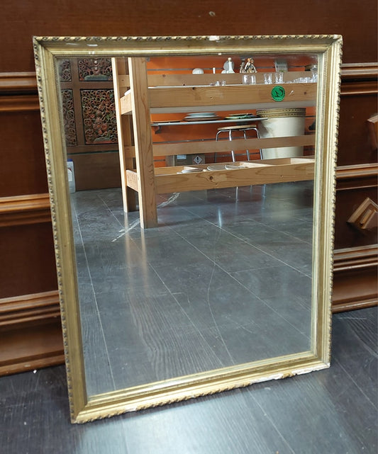 Specchio* Antico Al Piombo Cornice Lgn Oro Cm43x56