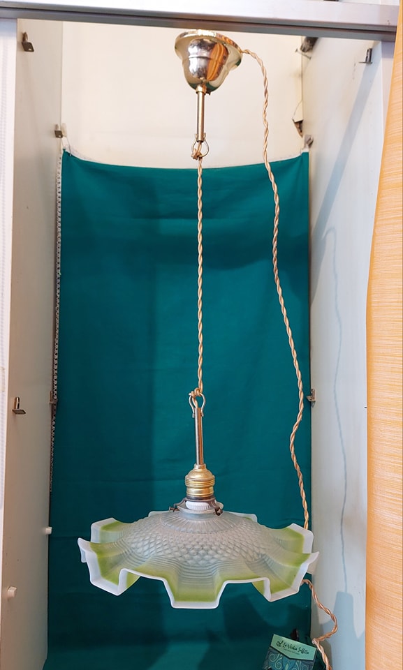 Lampadario Fazzoletto Vetro Di Murano Anni '30 (64780)