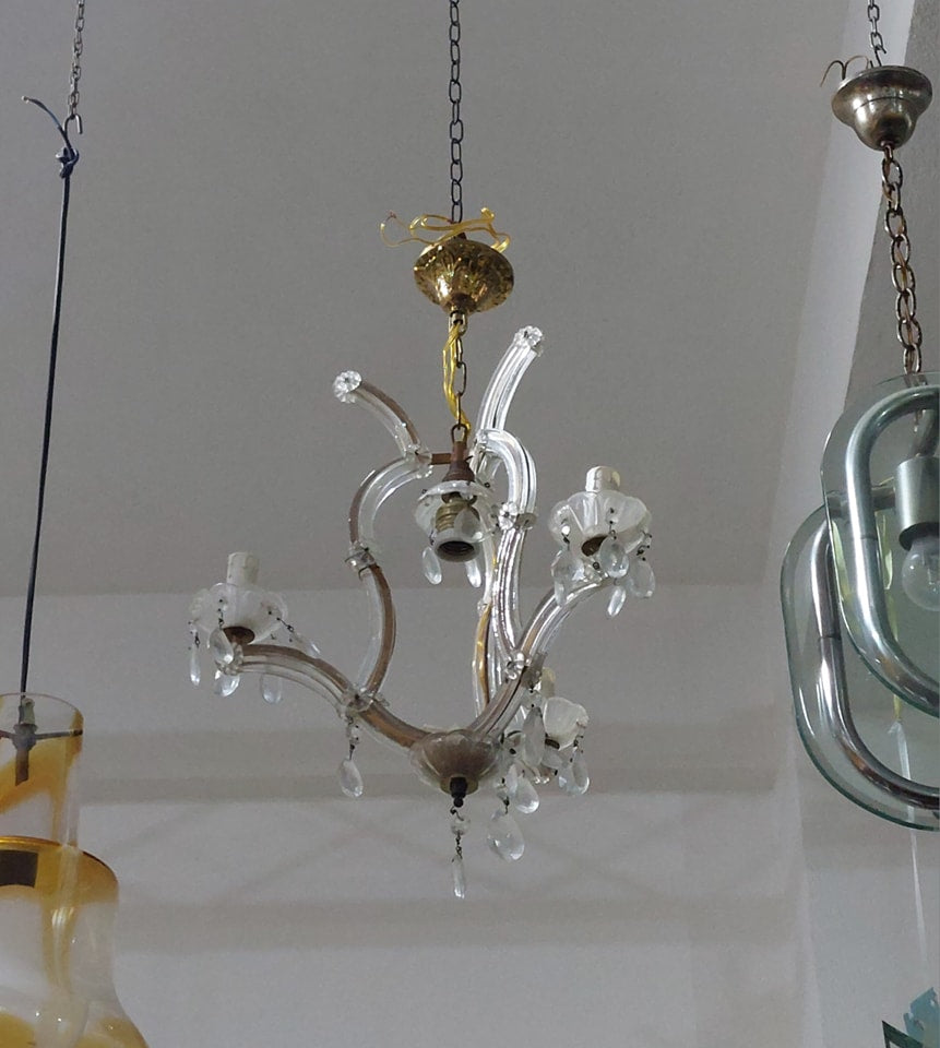 Lampadario Vetro Di Murano Anni '50 - 4/l (66372)