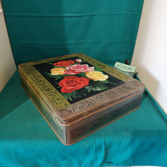 Scatola Latta Rose Vintage Cm25x32x7