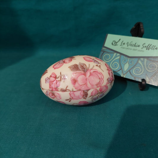 Scatolina Uovo Con Rose Vintage