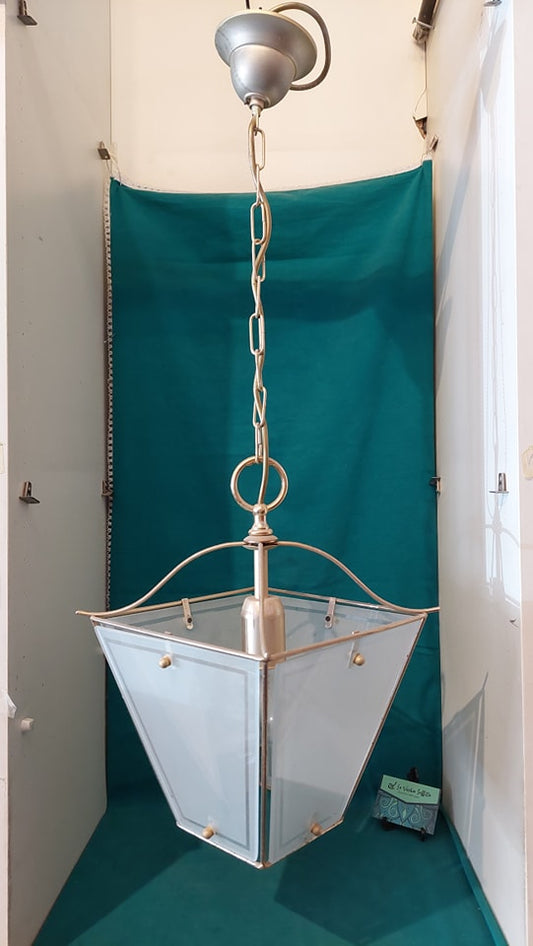 Lampadarietto Lanterna Vintage Ottone*/vetro 1/l