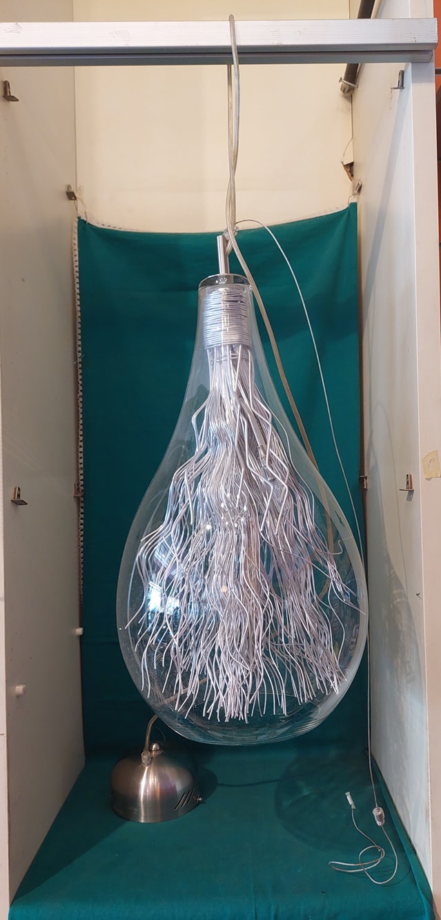 Lampadario A Goccia Vetro/metallo Luci Led Massive Design