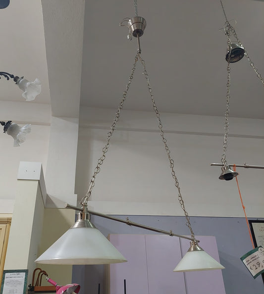 Lampadario* A Sospensione Metallo/vetro 2/l