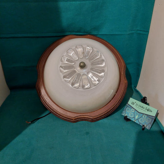 Plafoniera Legno/vetro D28