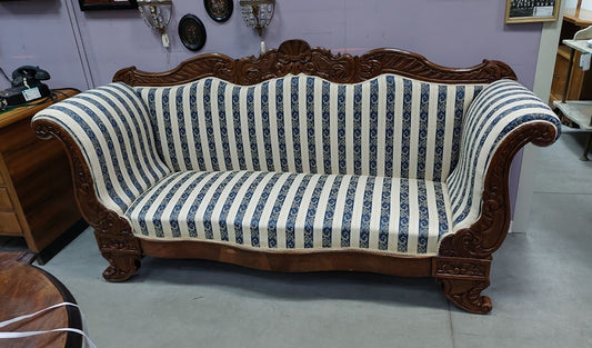 Divano Antico A Barca  Intagliato Cm200x66x101h