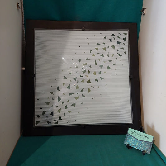 Plafoniera* A Neon Ferro/vetro Cm44,5x44,5