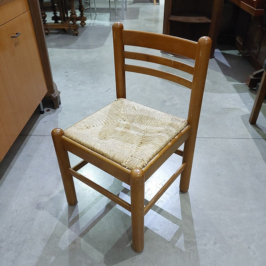 Set/4 Sedie Legno/paglia*
