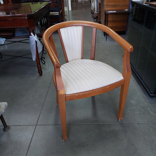 Poltroncina A Pozzetto Legno* Imb Righe Avorio