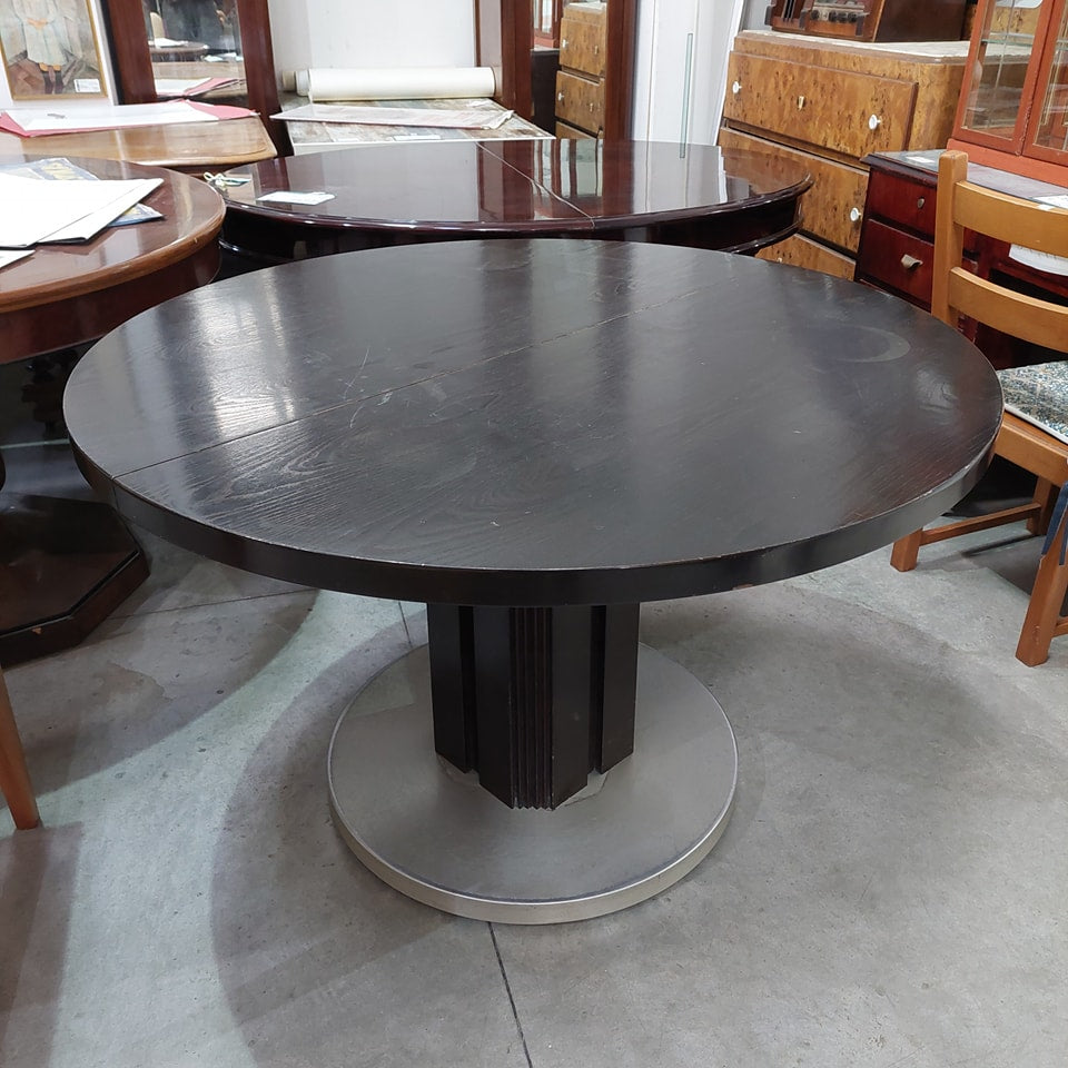 Tavolo Da Pranzo Tondo All. D120/153x77g Anni '70