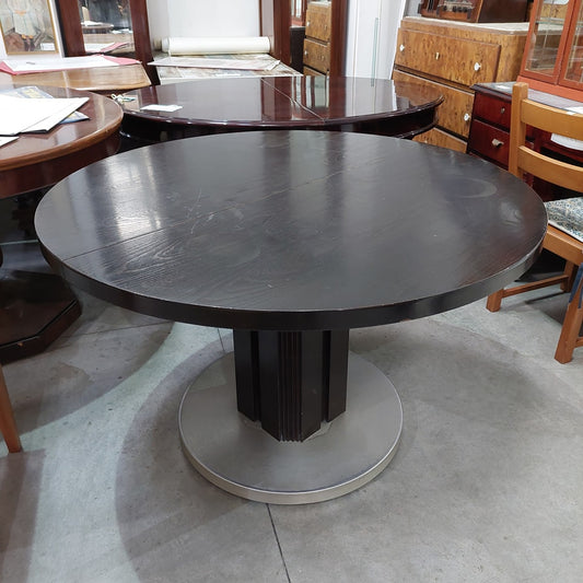 Tavolo Da Pranzo Tondo All. D120/153x77g Anni '70