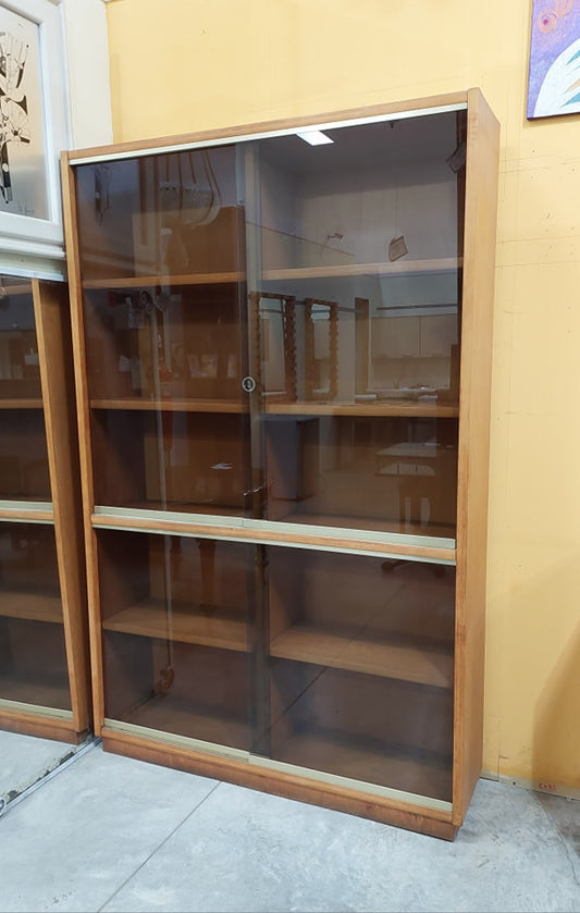 Vetrina Legno Anni '70 4/ante Scorrevoli Cm160x40x220h