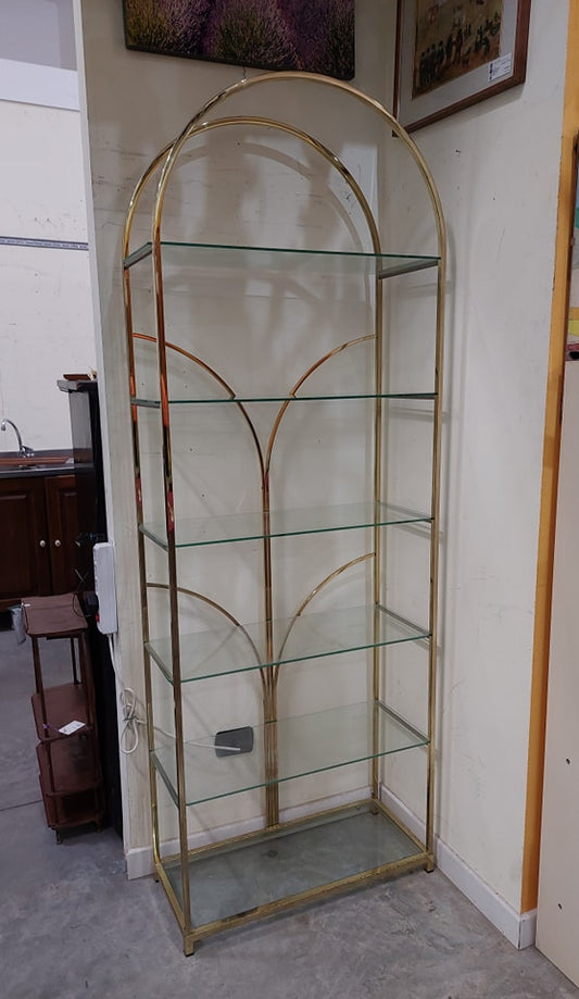 Etagere Ottone 6/r Cristallo Design "romeo Rega" Anni '70 Cm72x32x202h