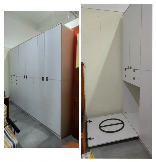 Armadio Bianco 10/ante 2/cassetti Cm322x60x273h