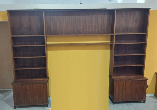 Parete Attrezzata Legno Anni '70 Cm404x49x286h