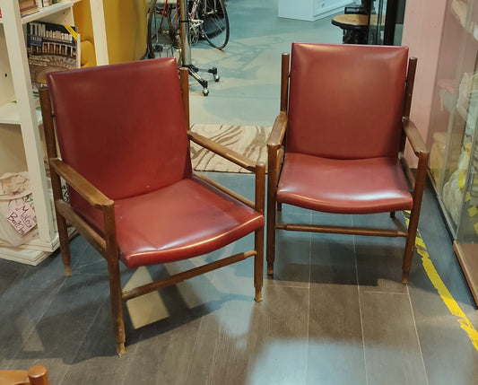 Coppia Poltroncine* Legno/sky Anni '50