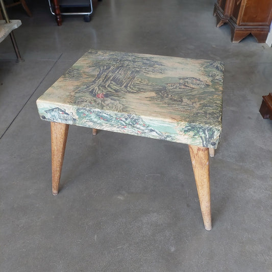 Pouf Legno/stampa Primi '900