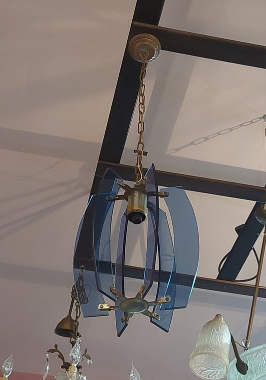 Lampadario* Vetro Blu Anni '60 1/l
